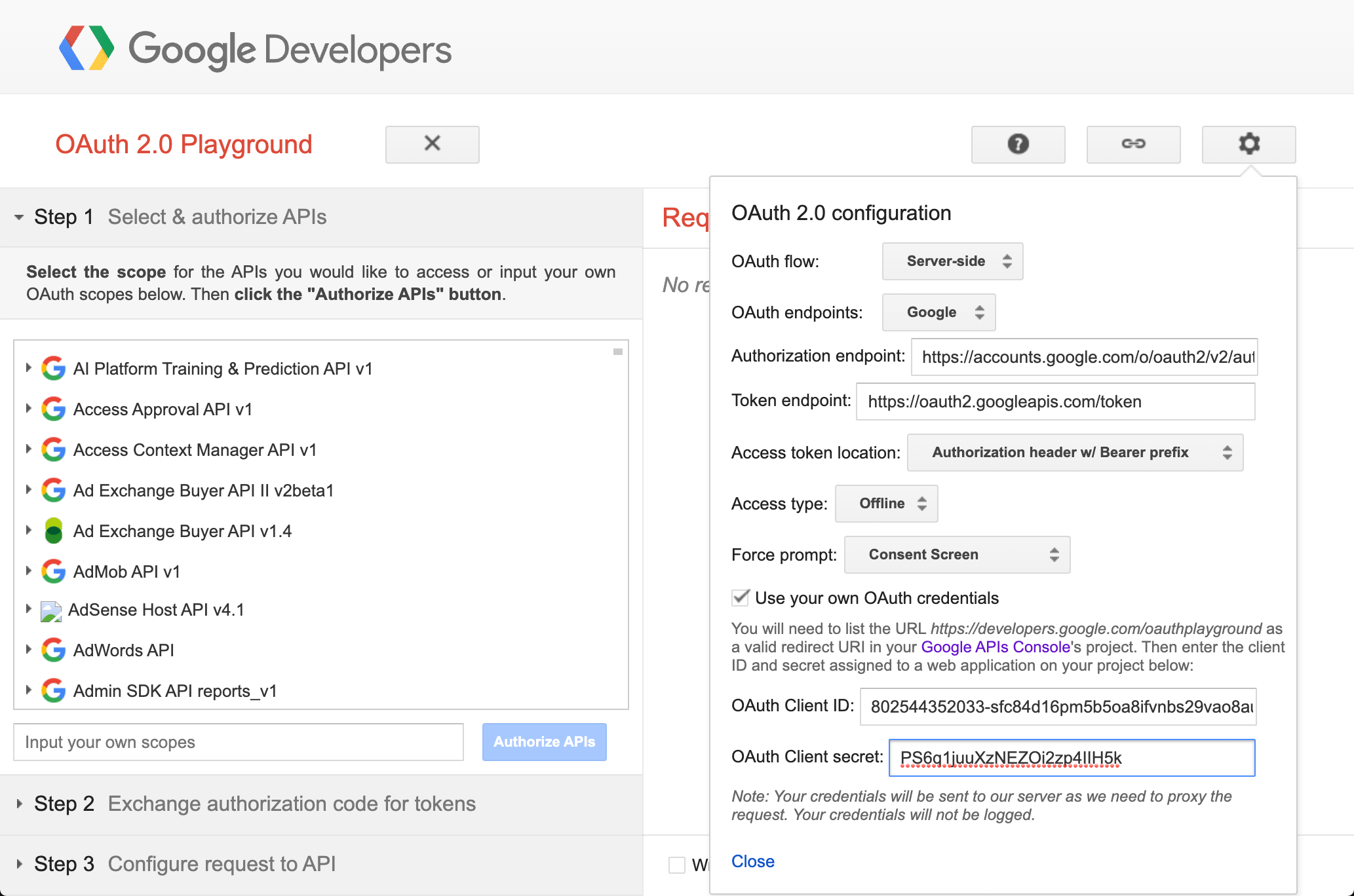 OAuth 2.0 配置 OAuth 2.0 配置