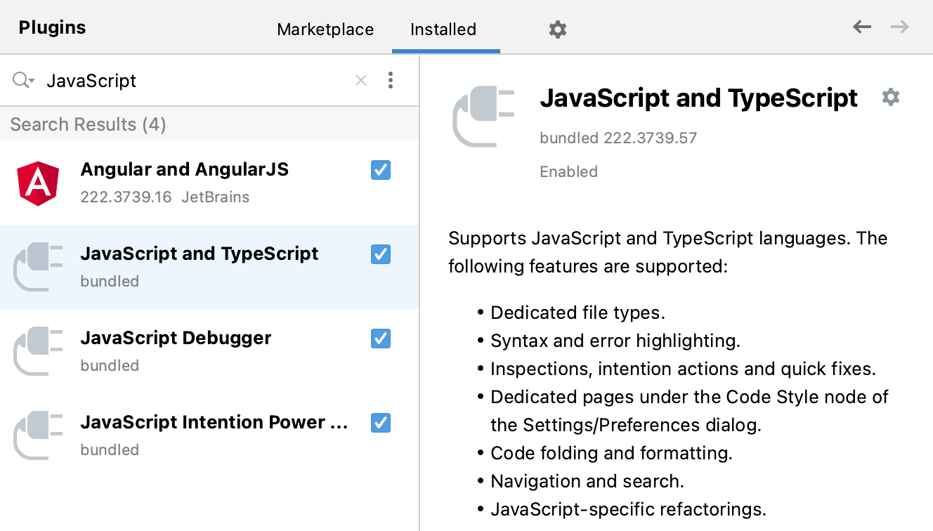捆绑插件:JavaScript 和 TypeScript、JavaScript 调试器 捆绑插件:JavaScript 和 TypeScript、JavaScript 调试器