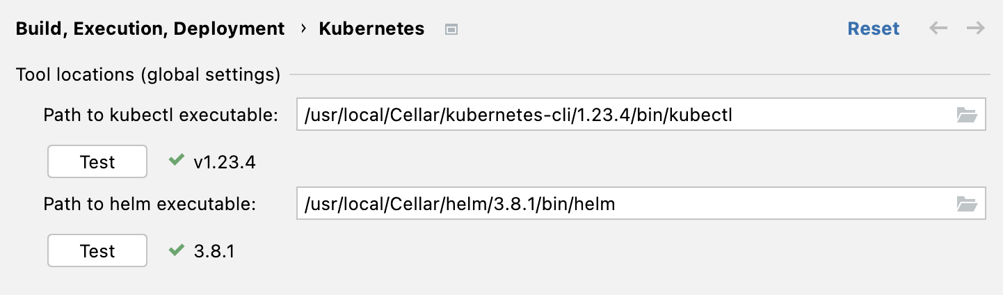 Kubernetes 设置窗口 Kubernetes 设置窗口
