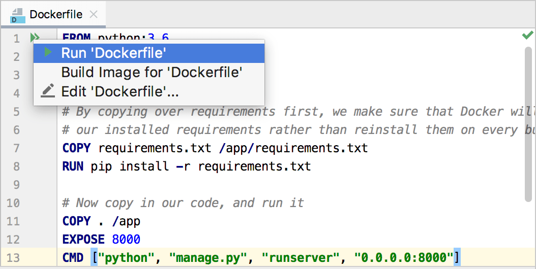 Run on Docker 弹出窗口 Run on Docker 弹出窗口