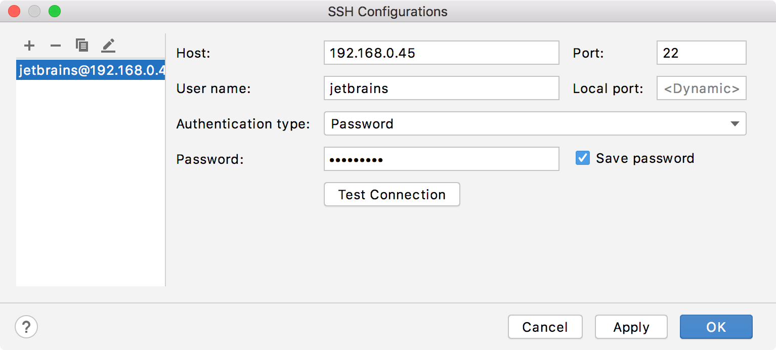 新的 SSH 配置 新的 SSH 配置