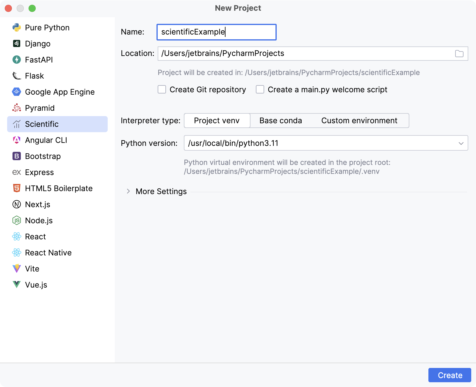 在 PyCharm 中创建一个新的科学项目 在 PyCharm 中创建一个新的科学项目