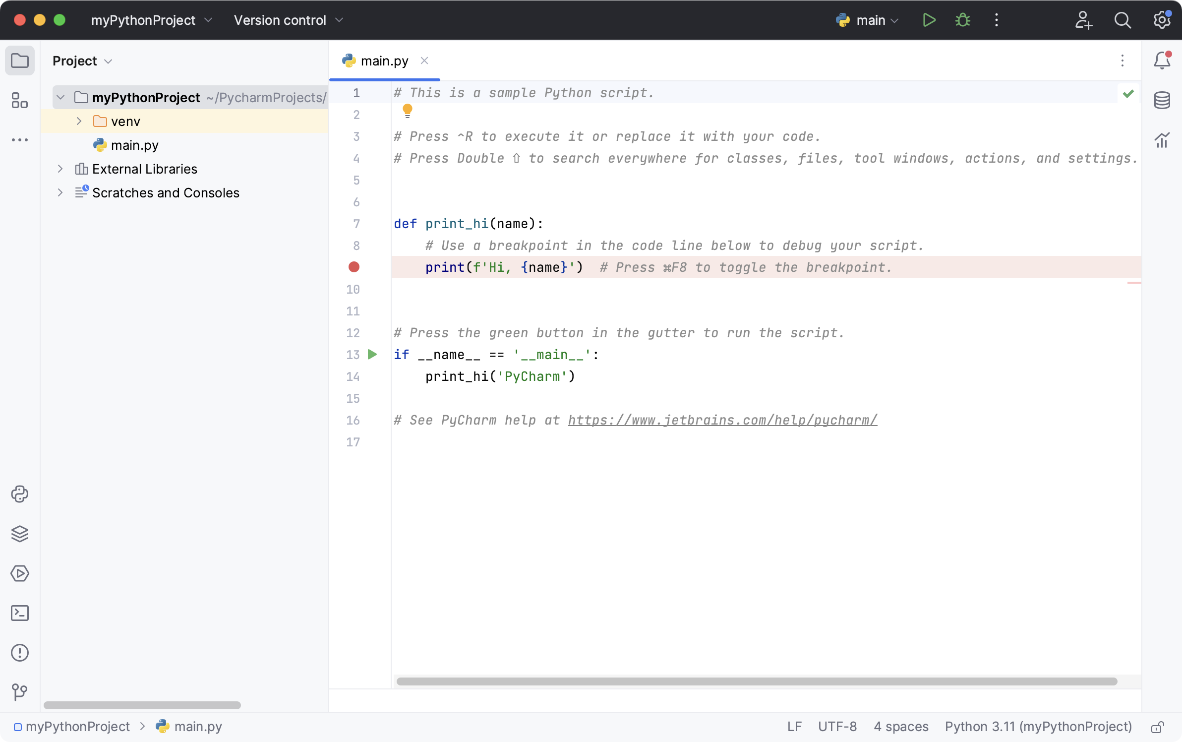 Python 项目中的欢迎脚本 Python 项目中的欢迎脚本