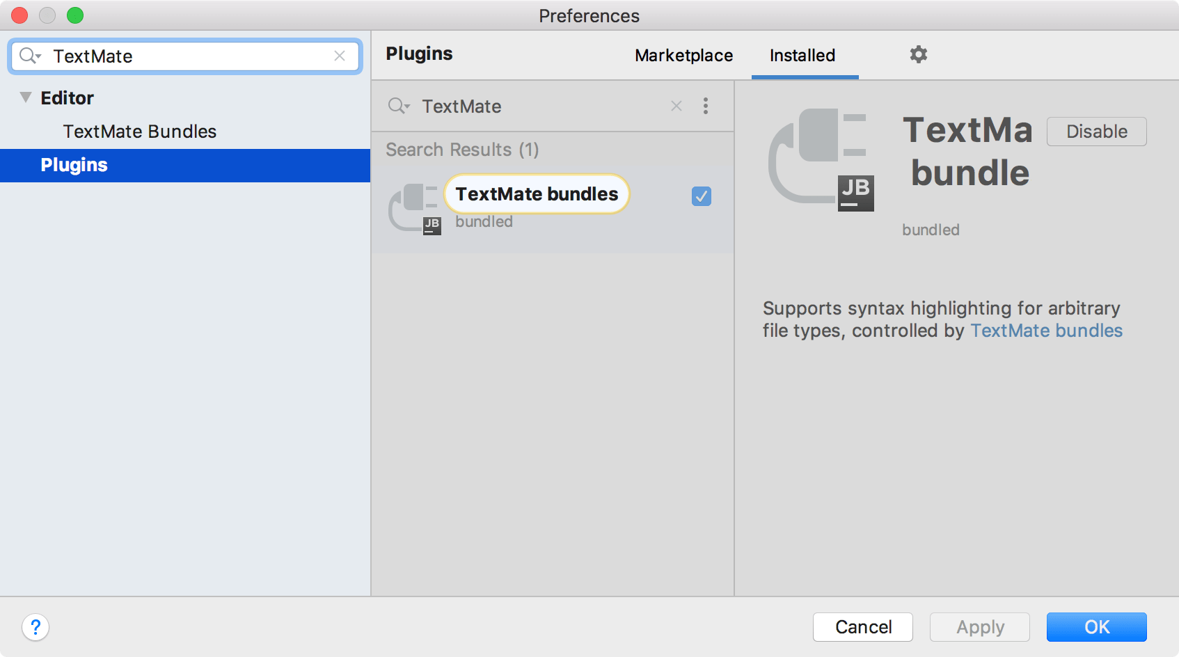 预捆绑 TextMate 插件 预捆绑 TextMate 插件