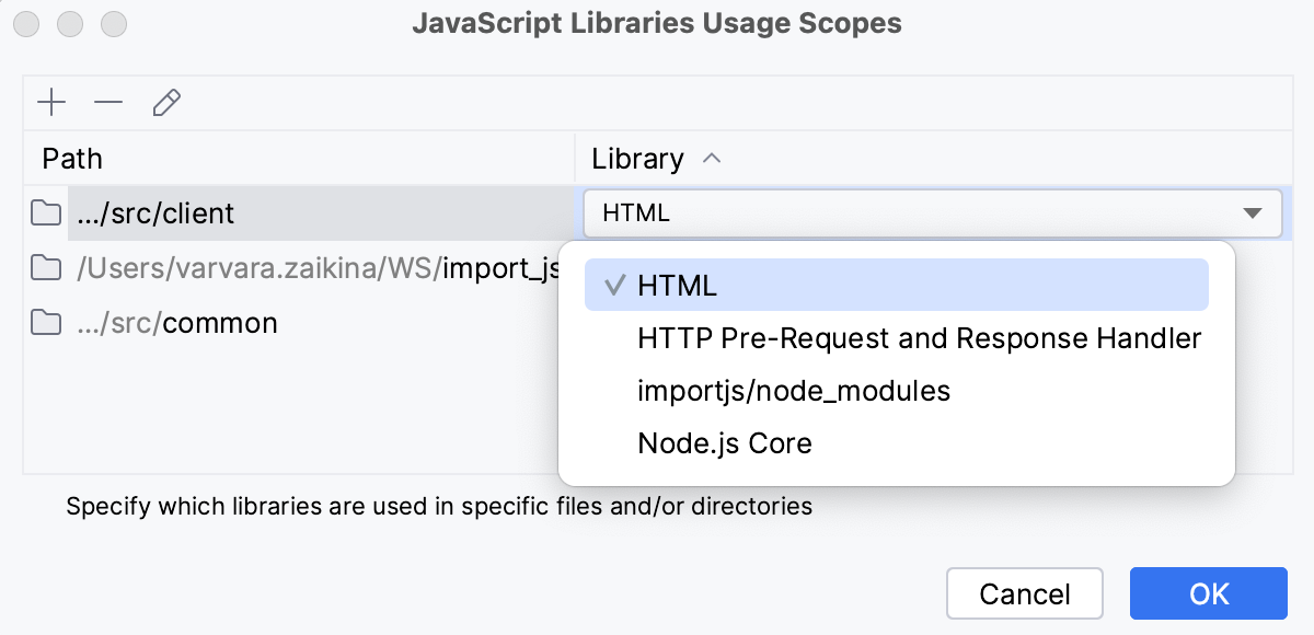 指定范围:选定的 HTML 库 指定范围:选定的 HTML 库